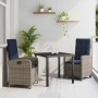 Conjunto de Comedor de Jardín 3 pcs Gris ratán sintético en Sillas de jardín | Comprar online en Foru.es
