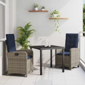 Conjunto de Comedor de Jardín 3 pcs Gris ratán sintético en Sillas de jardín | Comprar online en Foru.es