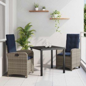 Conjunto de Comedor de Jardín 3 pcs Gris ratán sintético en Sillas de jardín | Comprar online en Foru.es
