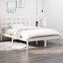 Estructura de cama madera maciza blanca King Size 150x200 cm de vidaXL, Camas y somieres - Ref: Foro24-3105476, Precio: 133,9...