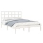 Estructura de cama madera maciza blanca King Size 150x200 cm de vidaXL, Camas y somieres - Ref: Foro24-3105476, Precio: 133,9...
