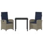 Conjunto de Comedor de Jardín 3 pcs Gris ratán sintético en Sillas de jardín | Comprar online en Foru.es