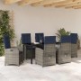 Conjunto de Comedor de Jardín 7 pcs Gris ratán sintético en Sillas de jardín | Comprar online en Foru.es