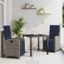 Conjunto de Comedor de Jardín 3 pcs Gris ratán sintético en Sillas de jardín | Comprar online en Foru.es