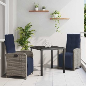Conjunto de Comedor de Jardín 3 pcs Gris ratán sintético en Sillas de jardín | Comprar online en Foru.es