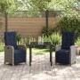 Conjunto de Comedor de Jardín 3 pcs Gris ratán sintético en Sillas de jardín | Comprar online en Foru.es