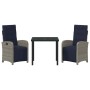 Conjunto de Comedor de Jardín 3 pcs Gris ratán sintético en Sillas de jardín | Comprar online en Foru.es