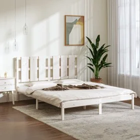 Massiver Bettrahmen aus weißem Kiefernholz, 160 x 200 cm von vidaXL, Betten und Lattenroste - Ref: Foro24-3105611, Preis: 136...