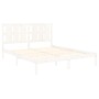 Estructura de cama de madera maciza de pino blanco 160x200 cm de vidaXL, Camas y somieres - Ref: Foro24-3105611, Precio: 140,...