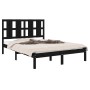 Estructura de cama de madera maciza de pino negra 140x190 cm de vidaXL, Camas y somieres - Ref: Foro24-3105584, Precio: 166,0...
