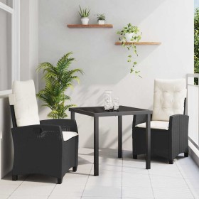 Conjunto de Comedor de Jardín 3 pcs Negro ratán sintético en Sillas de jardín | Comprar online en Foru.es