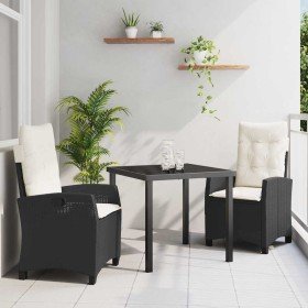 Conjunto de Comedor de Jardín 3 pcs Negro ratán sintético en Sillas de jardín | Comprar online en Foru.es