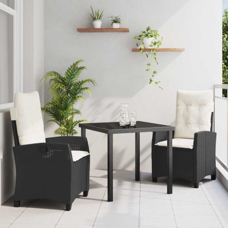 Conjunto de Comedor de Jardín 3 pcs Negro ratán sintético en Sillas de jardín | Comprar online en Foru.es