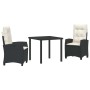 Conjunto de Comedor de Jardín 3 pcs Negro ratán sintético en Sillas de jardín | Comprar online en Foru.es