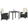 Conjunto de Comedor de Jardín 3 pcs Negro ratán sintético en Sillas de jardín | Comprar online en Foru.es