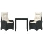 Conjunto de Comedor de Jardín 3 pcs Negro ratán sintético en Sillas de jardín | Comprar online en Foru.es