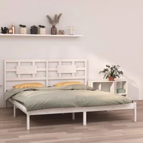 Solid white pine wood bed frame 160x200 cm by vidaXL, Beds and slatted bases - Ref: Foro24-3105676, Price: 130,87 €, Discount: %