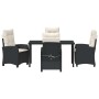 Conjunto de Comedor de Jardín 5 pcs Negro ratán sintético en Sillas de jardín | Comprar online en Foru.es