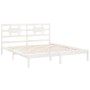 Estructura de cama de madera maciza de pino blanca 160x200 cm de vidaXL, Camas y somieres - Ref: Foro24-3105676, Precio: 134,...