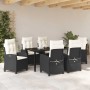 Conjunto de Comedor de Jardín 7 pcs Negro ratán sintético en Sillas de jardín | Comprar online en Foru.es