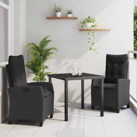 Conjunto de Comedor de Jardín 3 pcs Negro ratán sintético en Sillas de jardín | Comprar online en Foru.es