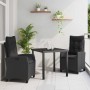 Conjunto de Comedor de Jardín 3 pcs Negro ratán sintético en Sillas de jardín | Comprar online en Foru.es