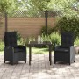 Conjunto de Comedor de Jardín 3 pcs Negro ratán sintético en Sillas de jardín | Comprar online en Foru.es