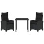 Conjunto de Comedor de Jardín 3 pcs Negro ratán sintético en Sillas de jardín | Comprar online en Foru.es