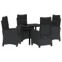 Conjunto de Comedor de Jardín 5 pcs Negro ratán sintético en Sillas de jardín | Comprar online en Foru.es