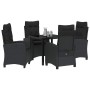 Conjunto de Comedor de Jardín 5 pcs Negro ratán sintético en Sillas de jardín | Comprar online en Foru.es