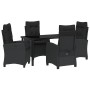 Conjunto de Comedor de Jardín 5 pcs Negro ratán sintético en Sillas de jardín | Comprar online en Foru.es