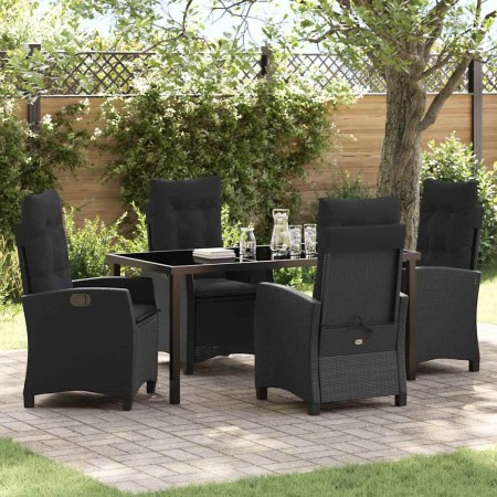 Conjunto de Comedor de Jardín 5 pcs Negro ratán sintético en Sillas de jardín | Comprar online en Foru.es