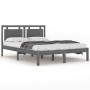 Estructura de cama de madera maciza de pino gris 200x200 cm de vidaXL, Camas y somieres - Ref: Foro24-3105557, Precio: 175,78...