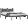 Estructura de cama de madera maciza de pino gris 200x200 cm de vidaXL, Camas y somieres - Ref: Foro24-3105557, Precio: 175,78...