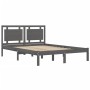 Estructura de cama de madera maciza de pino gris 200x200 cm de vidaXL, Camas y somieres - Ref: Foro24-3105557, Precio: 175,78...