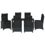 Conjunto de Comedor de Jardín 7 pcs Negro ratán sintético en Sillas de jardín | Comprar online en Foru.es