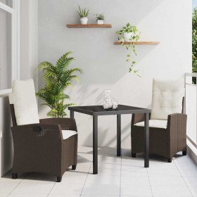 Conjunto de Comedor de Jardín 3 pcs Marrón ratán sintético en Sillas de jardín | Comprar online en Foru.es