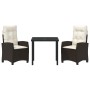 Conjunto de Comedor de Jardín 3 pcs Marrón ratán sintético en Sillas de jardín | Comprar online en Foru.es
