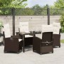 Conjunto de Comedor de Jardín 5 pcs Marrón ratán sintético en Sillas de jardín | Comprar online en Foru.es