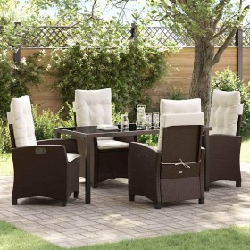 Conjunto de Comedor de Jardín 5 pcs Marrón ratán sintético en Sillas de jardín | Comprar online en Foru.es