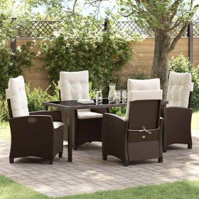 Conjunto de Comedor de Jardín 5 pcs Marrón ratán sintético en Sillas de jardín | Comprar online en Foru.es