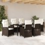 Conjunto de Comedor de Jardín 7 pcs Marrón ratán sintético en Sillas de jardín | Comprar online en Foru.es