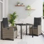 Conjunto de Comedor de Jardín 3 pcs Gris ratán sintético en Sillas de jardín | Comprar online en Foru.es