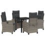 Conjunto de Comedor de Jardín 5 pcs Gris ratán sintético en Sillas de jardín | Comprar online en Foru.es