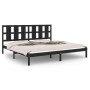 Estructura de cama de madera maciza de pino negra 200x200 cm de vidaXL, Camas y somieres - Ref: Foro24-3105624, Precio: 169,0...