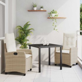 Conjunto de Comedor de Jardín 3 pcs Beige ratán sintético en Sillas de jardín | Comprar online en Foru.es