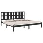 Estructura de cama de madera maciza de pino negra 200x200 cm de vidaXL, Camas y somieres - Ref: Foro24-3105624, Precio: 169,0...