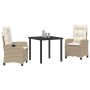 Conjunto de Comedor de Jardín 3 pcs Beige ratán sintético en Sillas de jardín | Comprar online en Foru.es