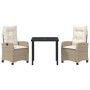 Conjunto de Comedor de Jardín 3 pcs Beige ratán sintético en Sillas de jardín | Comprar online en Foru.es