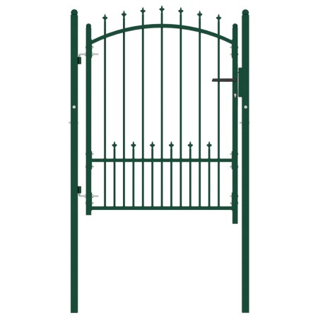 Puerta de valla con picos acero verde 100x125 cm de vidaXL, Puertas de jardín - Ref: Foro24-146394, Precio: 161,96 €, Descuen...